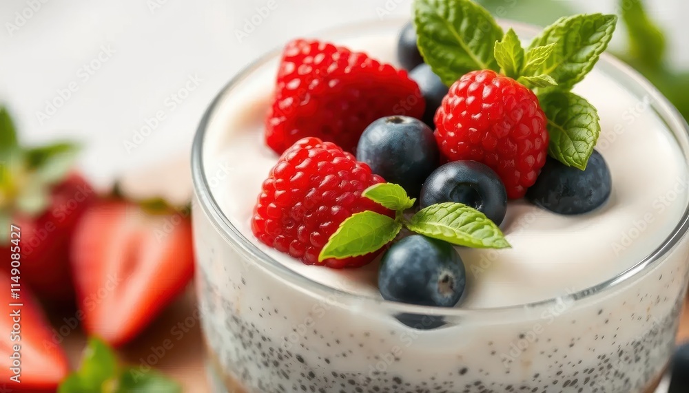 yogurt with fruits on top yogurt with fruits on top