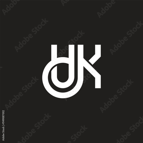 letters udk linked loop simple geometric logo vector letters udk linked loop simple geometric logo vector photo