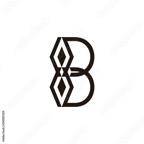 letter b simple geoemetric mosaic logo vector photo