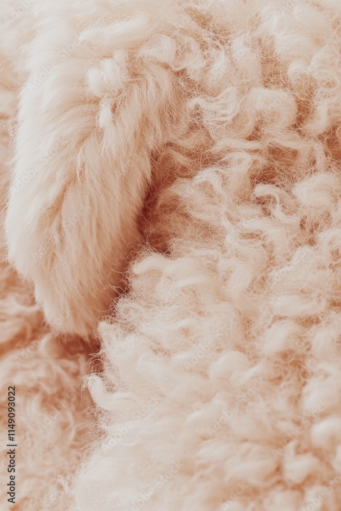 A close-up of soft, fluffy, textured fabric resembling animal fur. A close-up of soft, fluffy, textured fabric resembling animal fur.