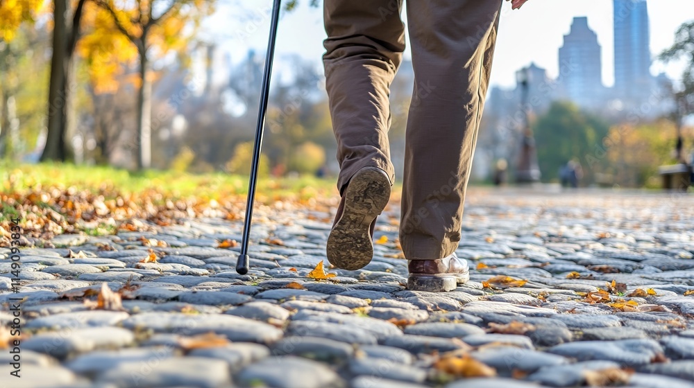 Elderly person walking with cane, symbolizing resilience and determination in the face of aging. Embracing life's journey with grace and perseverance. Elderly person walking with cane, symbolizing resilience and determination in the face of aging. Embracing life's journey with grace and perseverance.