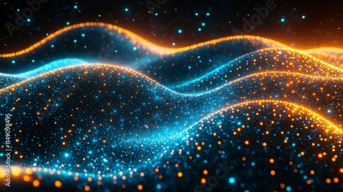 A dynamic neuron system illustration with glowing blue pathways, interconnected neural networks, and radiant synaptic activity in a digital style.