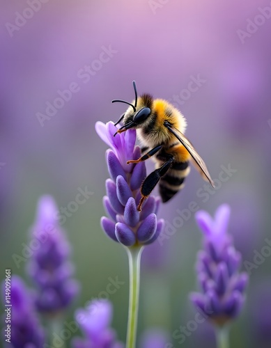Bee on the purple flower