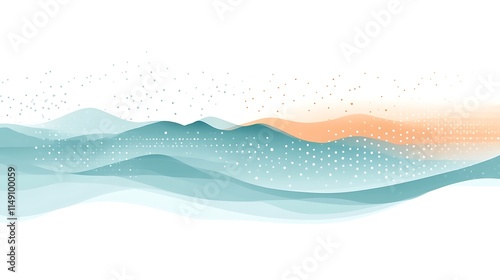 Abstract Teal and Orange Wave Pattern Design