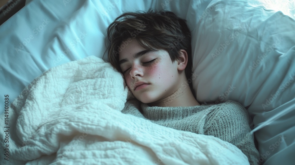 Teenager lying in a hospital bed, appearing weary and contemplative, reflecting on resilience and hope amidst challenging times. Teenager lying in a hospital bed, appearing weary and contemplative, reflecting on resilience and hope amidst challenging times.