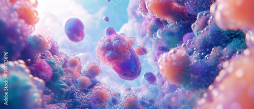 Infinite Multiverse: Vibrant Bubblescape 3D Render