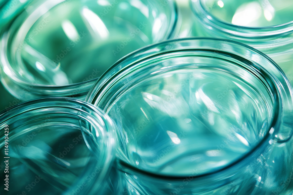 Teal Glass Jars Macro Photography Background Teal Glass Jars Macro Photography Background