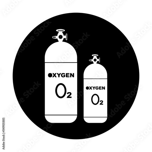 vector symbol illustration, oxygen cylinder icon