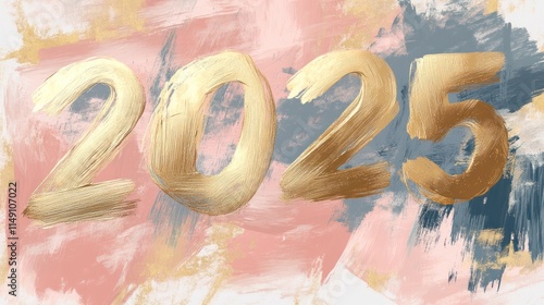 Golden 2025: Abstract New Year's Artwork photo