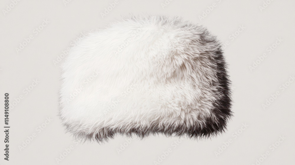 White fluffy fur winter hat isolated on gray. White fluffy fur winter hat isolated on gray.