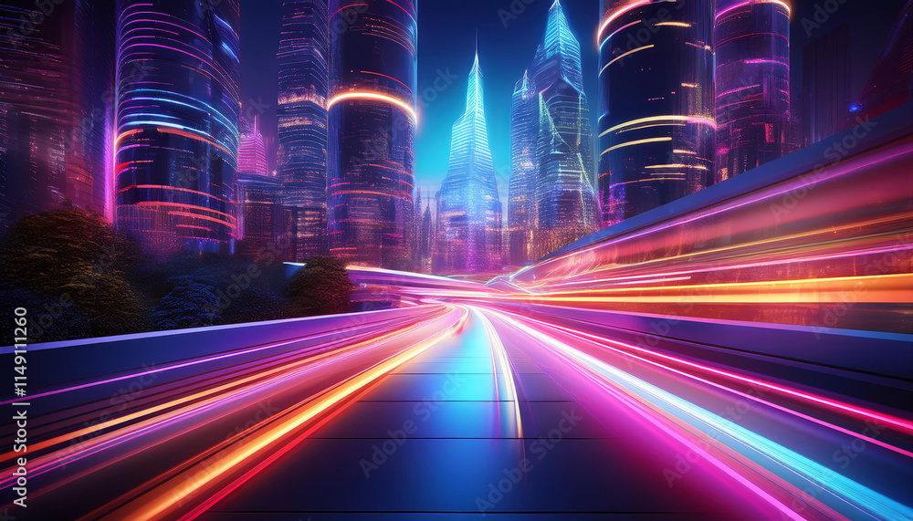 Fototapeta premium Motion Speed Light in City