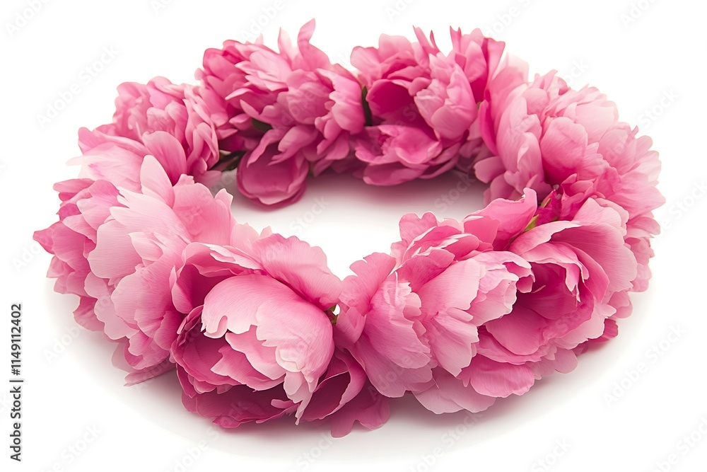pink peony petals arranged in a circle isolated on white background pink peony petals arranged in a circle isolated on white background