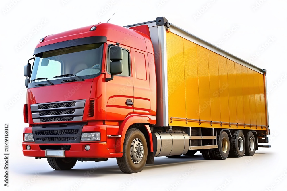 Isolated Cargo Delivery Truck on White Background - Stock Photo Isolated Cargo Delivery Truck on White Background - Stock Photo