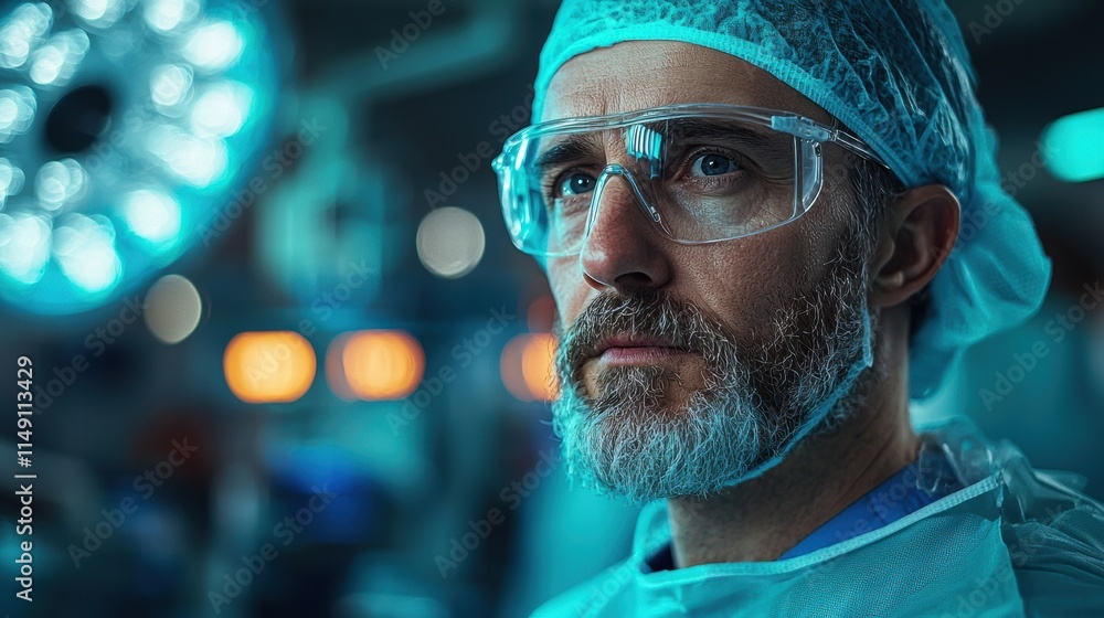 Focused Surgeon Preparing for Critical Surgical Procedure Focused Surgeon Preparing for Critical Surgical Procedure
