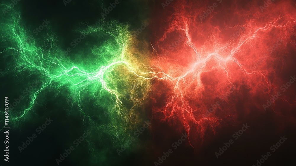 green and red battle lightning background green and red battle lightning background