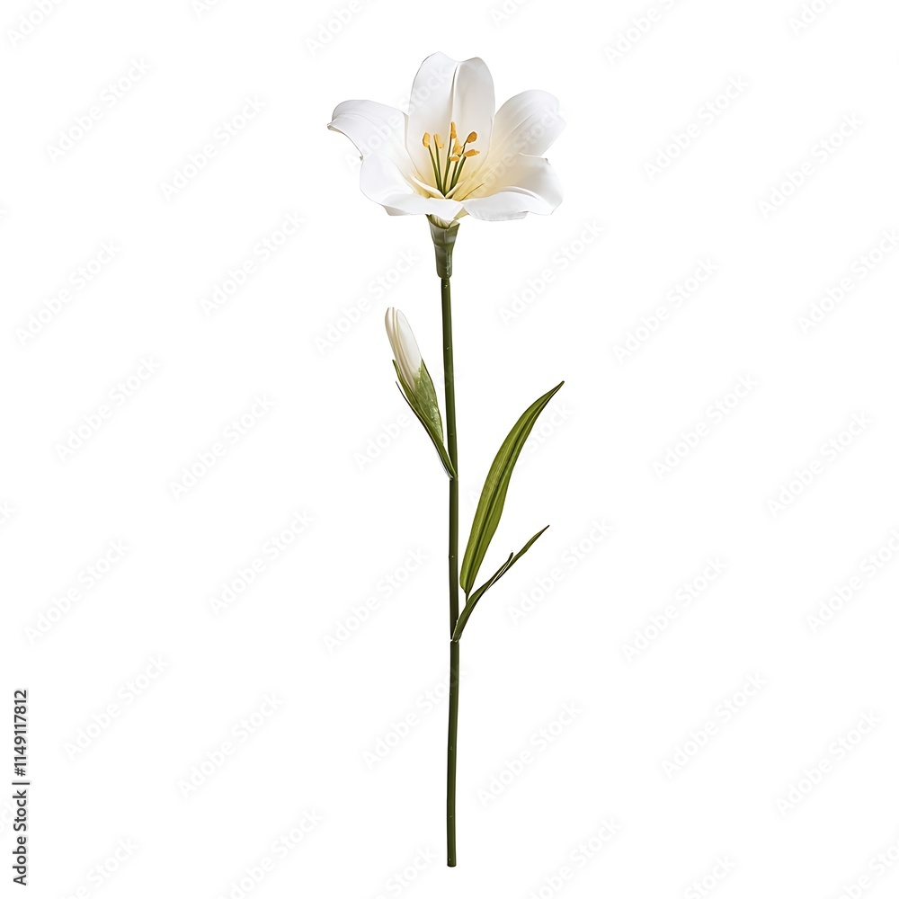 white trumpet flower with a smooth texture isolated on white background white trumpet flower with a smooth texture isolated on white background