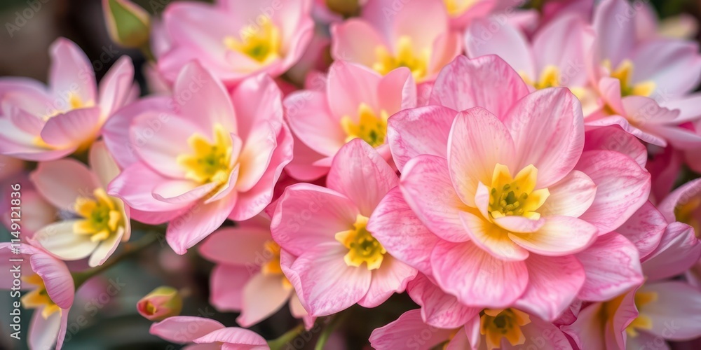 Obraz premium Close up shot of delicate pink and white ranunculus flowers in full bloom, detail, beautiful