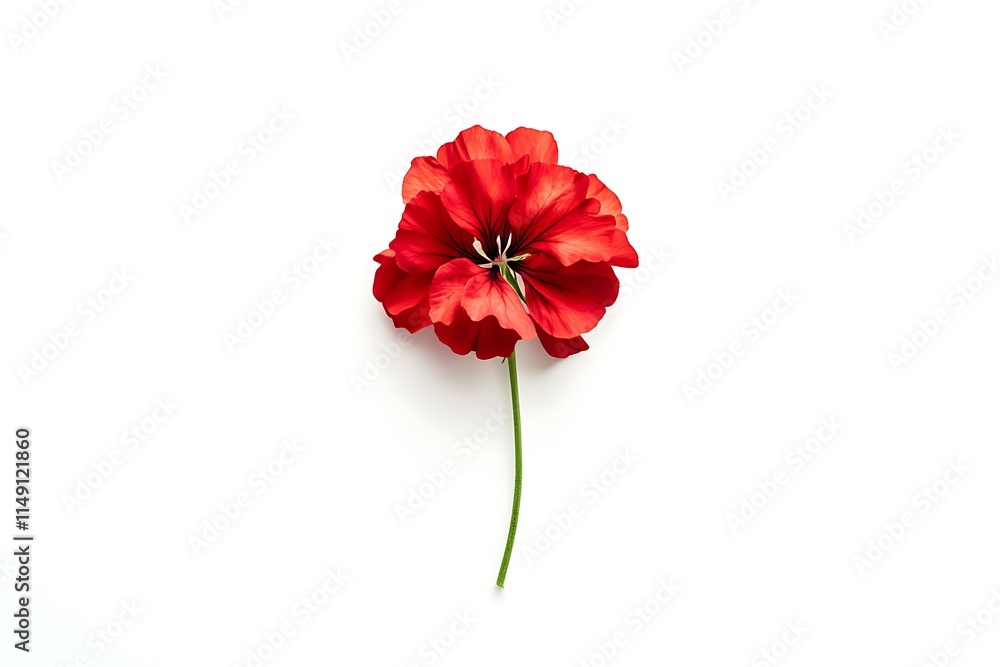 red geranium flower isolated on white background red geranium flower isolated on white background