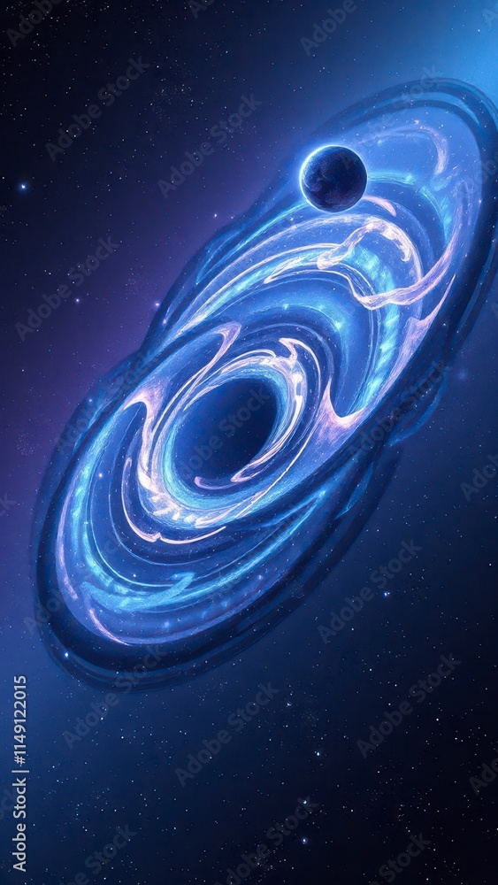 Fototapeta premium Cosmic scene featuring stars, planets, and a sense of movement in the background, planets, astronomy, asteroid belt, cosmos, planetary system