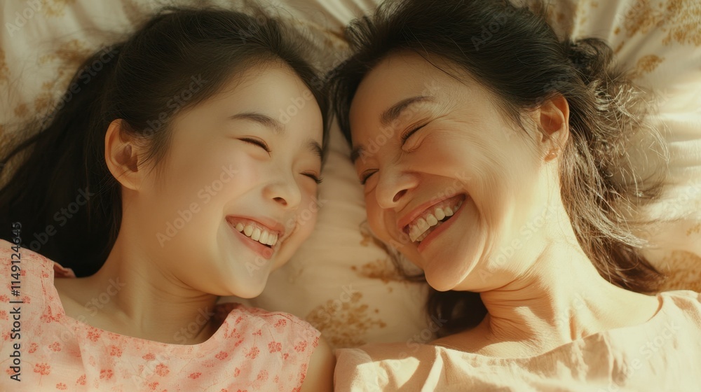 A Mother and Daughter's Joyful Embrace: A heartwarming moment captured in soft sunlight, reflecting pure happiness and unconditional love. A Mother and Daughter's Joyful Embrace: A heartwarming moment captured in soft sunlight, reflecting pure happiness and unconditional love.