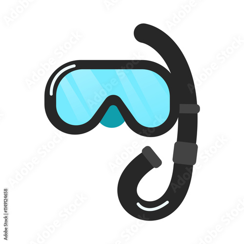 diving mask snorkel for snorkeling isolated on white background holiday