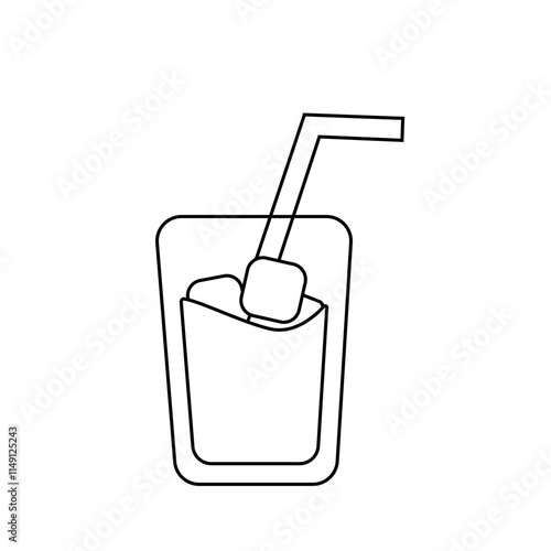 glass of orange juice illustration vector fresh drink with iced