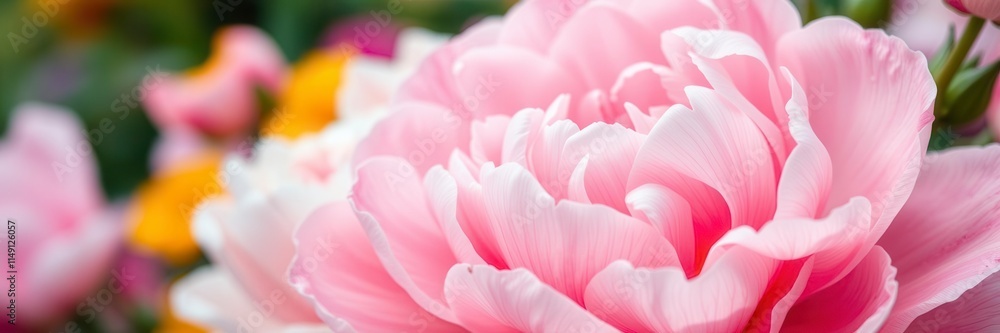 Pink peony flowers in full bloom creating a beautiful and vibrant background, nature, pastel Pink peony flowers in full bloom creating a beautiful and vibrant background, nature, pastel