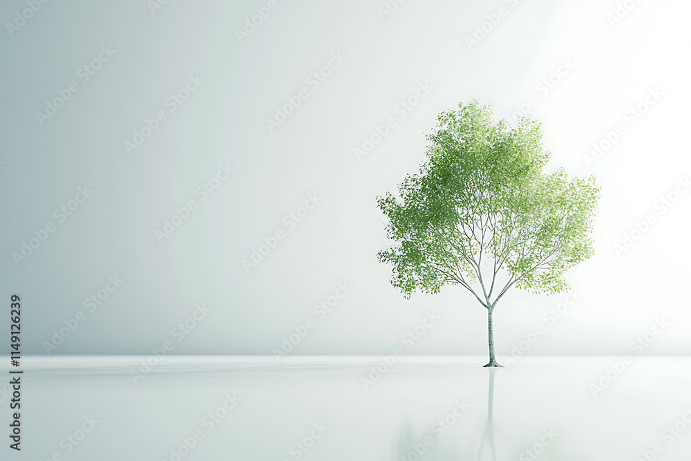 Obraz premium Solitary Tree in a Serene Landscape
