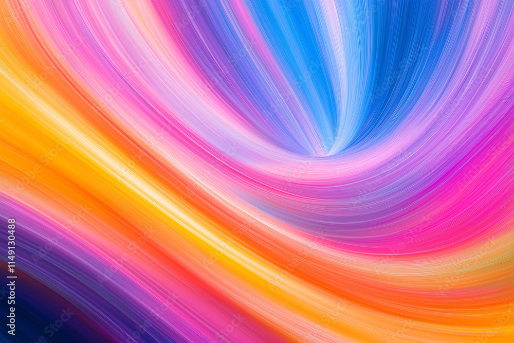 Fototapeta premium Beautiful, colorful lines of color colors blend seamlessly in motion creating an abstract background. vibrant hues of orange, pink, blue, yellow, and purple