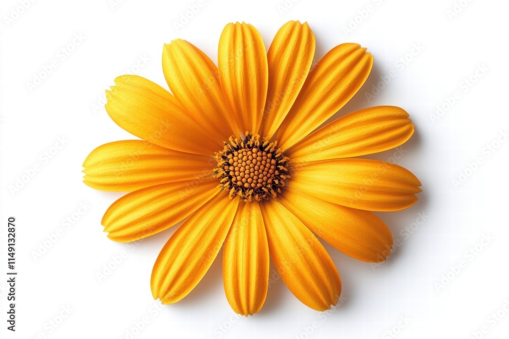 Bright Yellow Flower with Delicate Petals on a Clean White Background, Perfect for Backgrounds, Textures, and Natural Beauty Themes in Various Projects and Designs Bright Yellow Flower with Delicate Petals on a Clean White Background, Perfect for Backgrounds, Textures, and Natural Beauty Themes in Various Projects and Designs