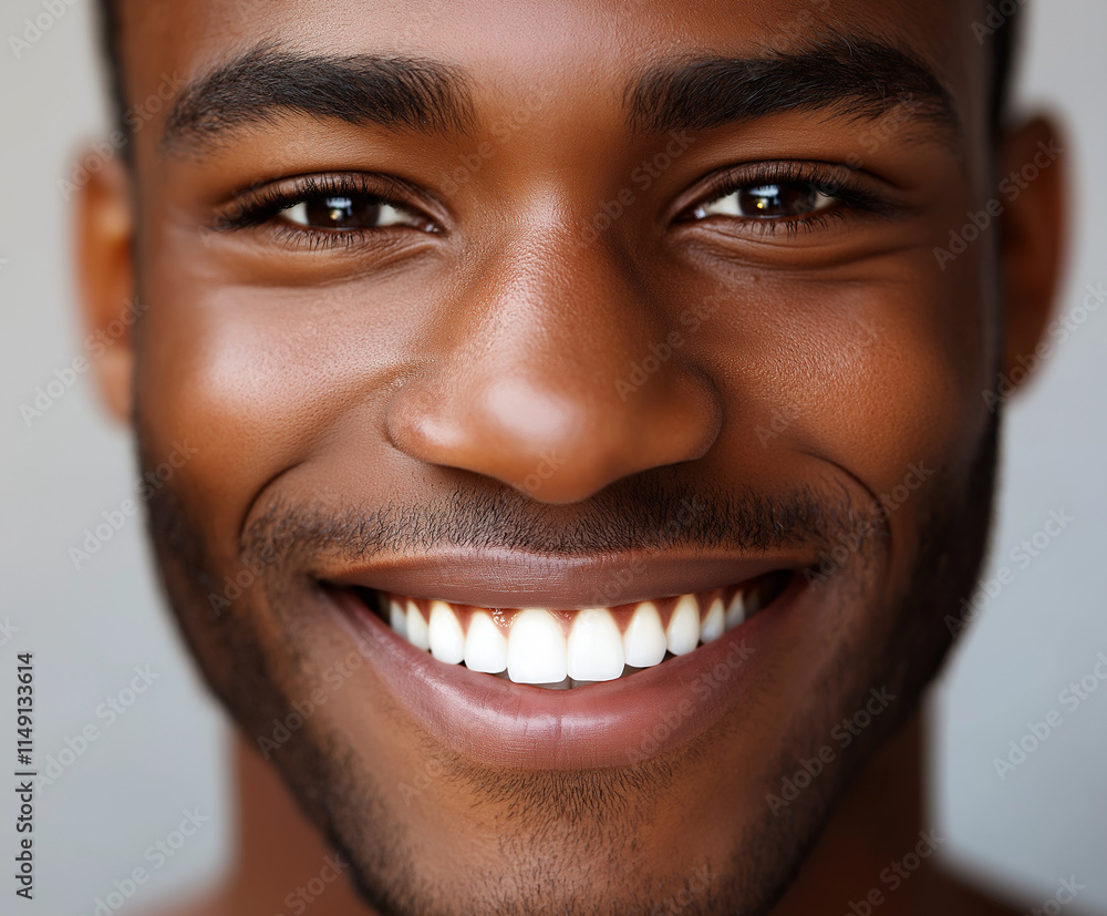 Close-up portrait of smiling young man showing white teeth Close-up portrait of smiling young man showing white teeth