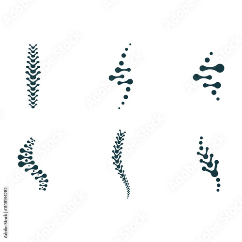 Spinal cord vector icons. Spine icon set. Simple set of spine vector icons. Vector spine icons. Human bone