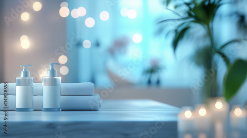 Wallpaper Mural A table in Spa with a blue background Torontodigital.ca