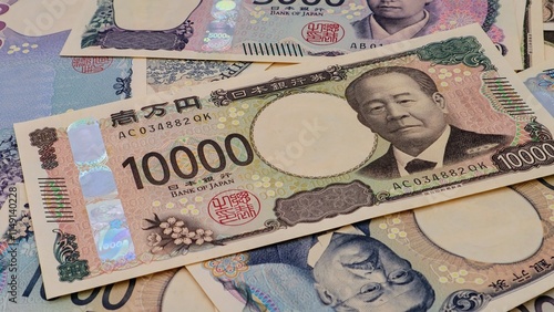 日本の新紙幣のクローズアップ