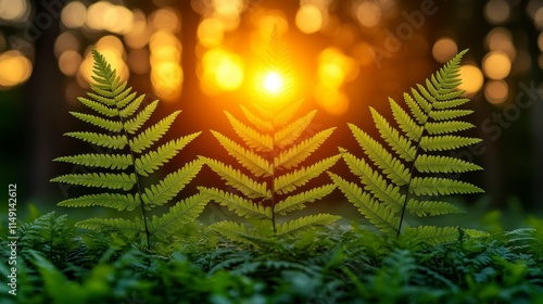 Nature-inspired abstract blurred background with green tones from a public park, sunlight casting a warm glow, and vintage color effects ideal for spring and summer design concepts.