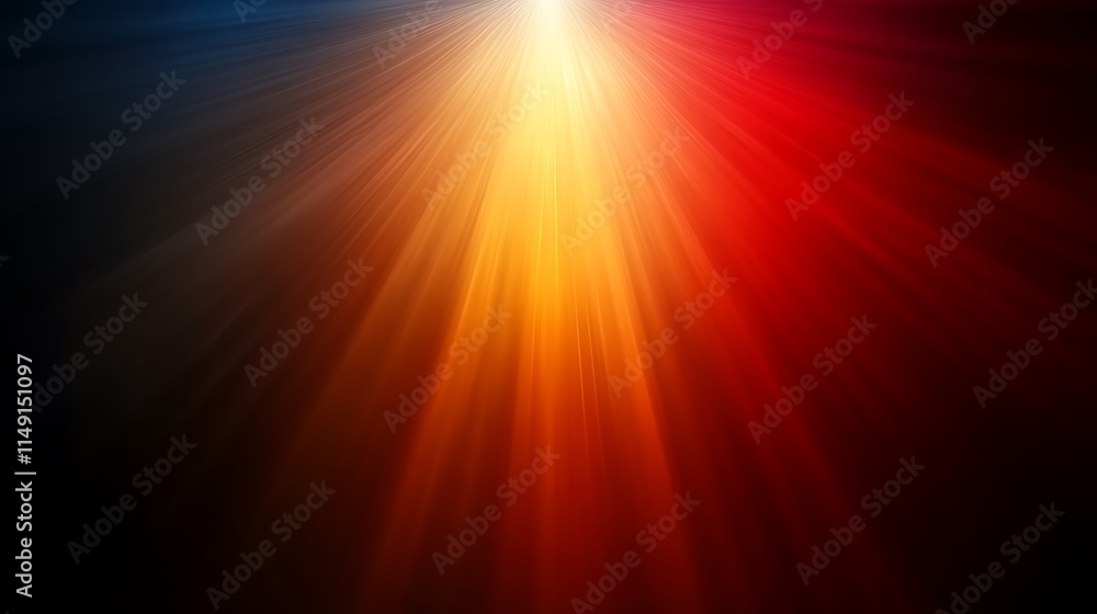 Obraz premium Abstract Radiating Light Beams in Warm Colors