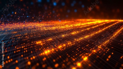 Wallpaper Mural Connection structure with mesh lines and geometric shapes, rendered in 3D to represent the flow of information and connectivity in scientific and technological contexts. Torontodigital.ca