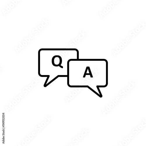 Question answer icon.vector flat black linear illustration for web and app..eps