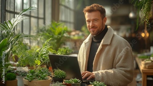 A determined businessman working on his laptop in the office, proving that hard work and perseverance are key to overcoming challenges and achieving goals.