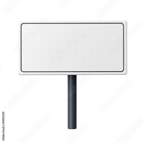 Blank road sign on a pole ready for customization