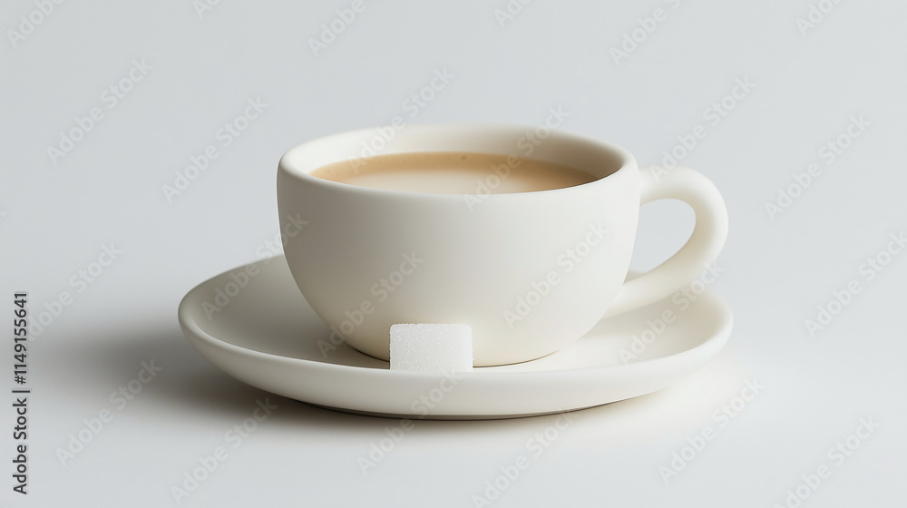 A detailed image of a freshly brewed espresso in a small white cup, with a saucer holding a single sugar cube, all against a white background to emphasize the coffee's rich color and texture. A detailed image of a freshly brewed espresso in a small white cup, with a saucer holding a single sugar cube, all against a white background to emphasize the coffee's rich color and texture.