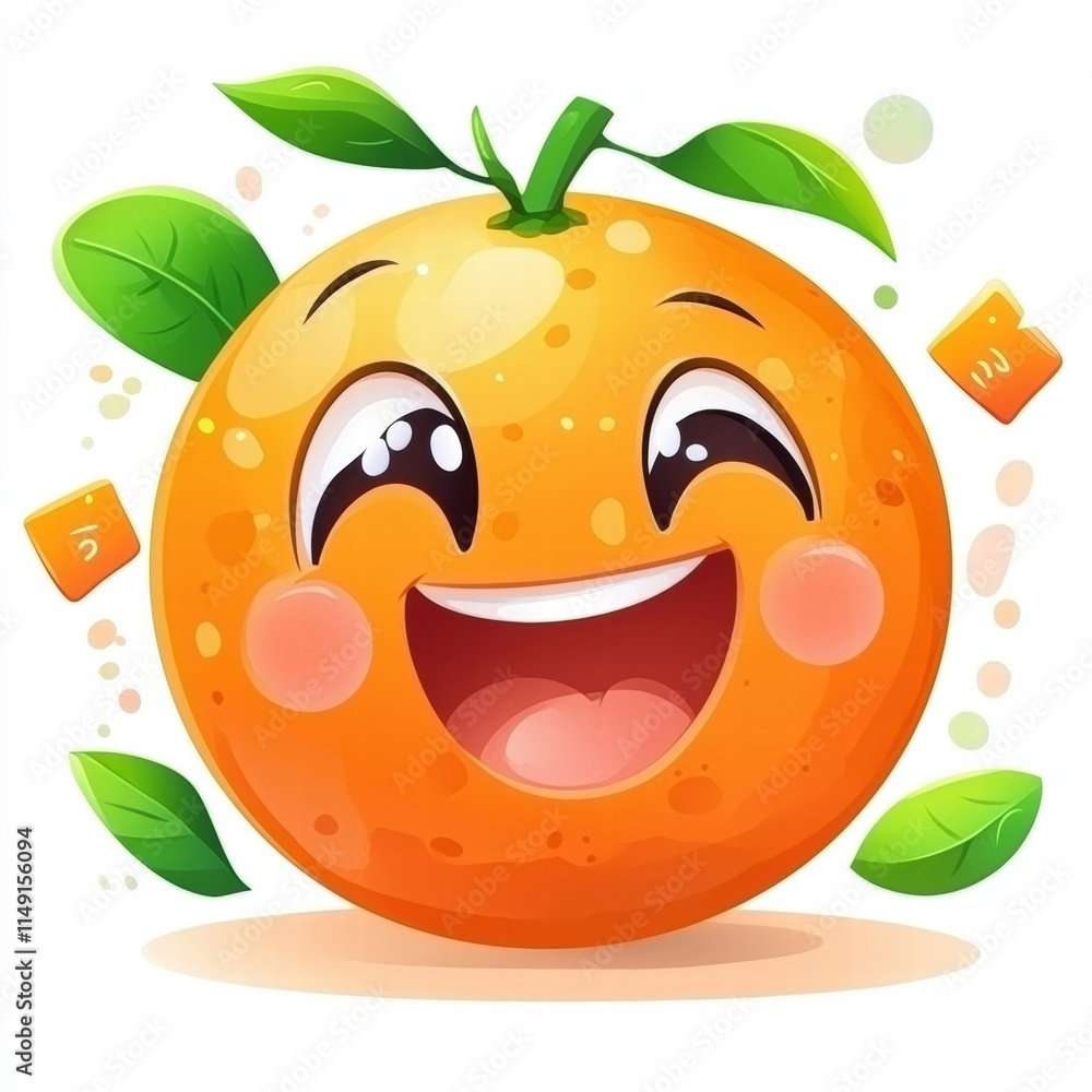 Fototapeta premium Joyful cartoon orange character fun graphics playful design bright colors cheerful expression digital art
