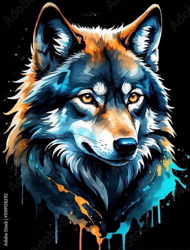 wolf head vector art photo