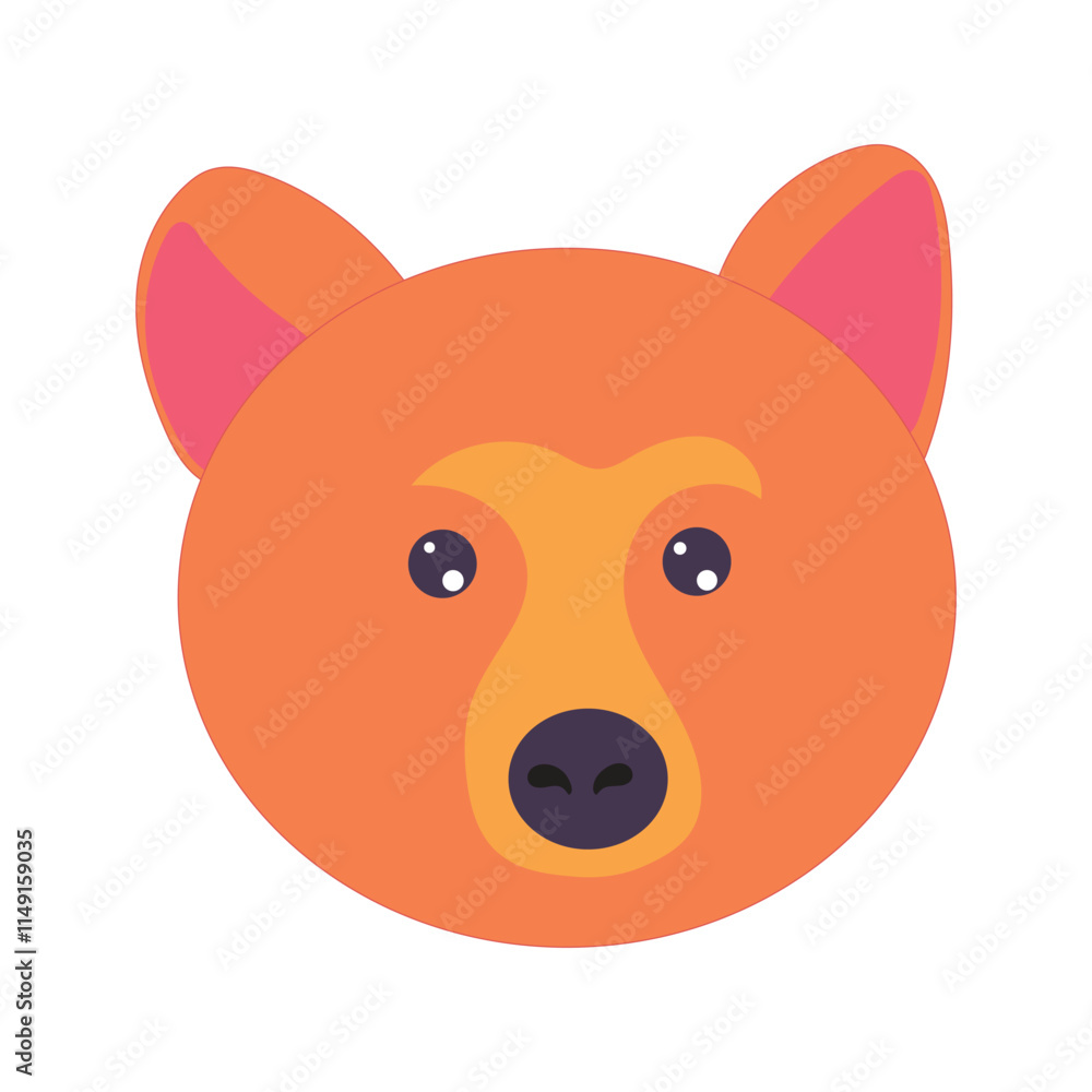 Fototapeta premium Detailed bear head illustration with expressive features, perfect for wildlife and animal-themed designs.