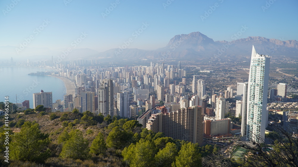 Naklejka premium Panorama of Benidorm, Spain