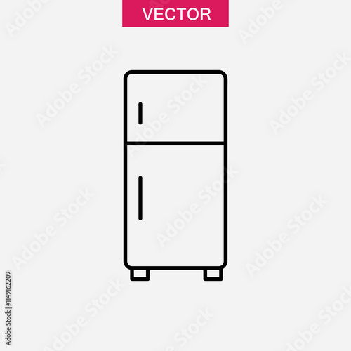 Freezer, refrigerator icon. vector flat black linear illustration for web and app..eps