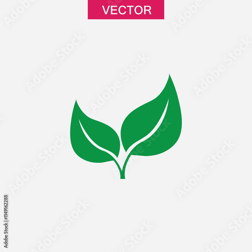 Green leaf, Eco vector flat simple illustration for web and app..eps