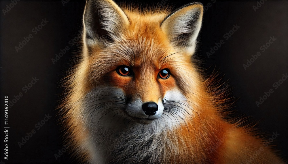 Obraz premium Regal Fox with Striking Eyes and Fluffy Fur