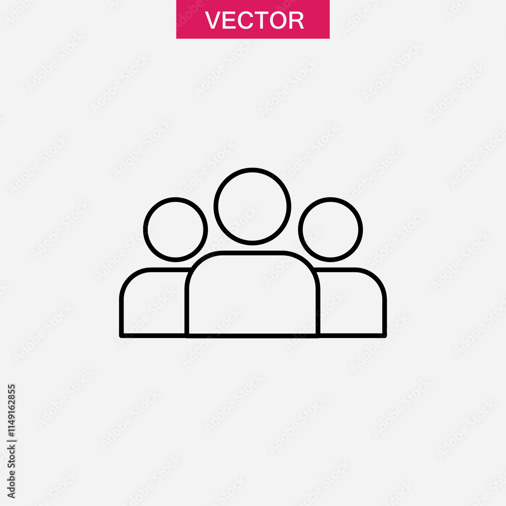 People Icon. User sign, vector flat linear illustration for web and app..eps