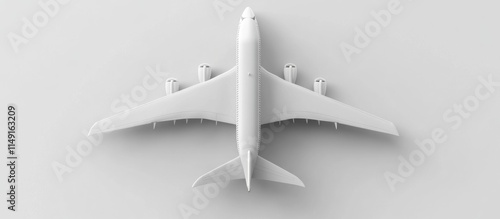 White Airplane Model on a Neutral Background